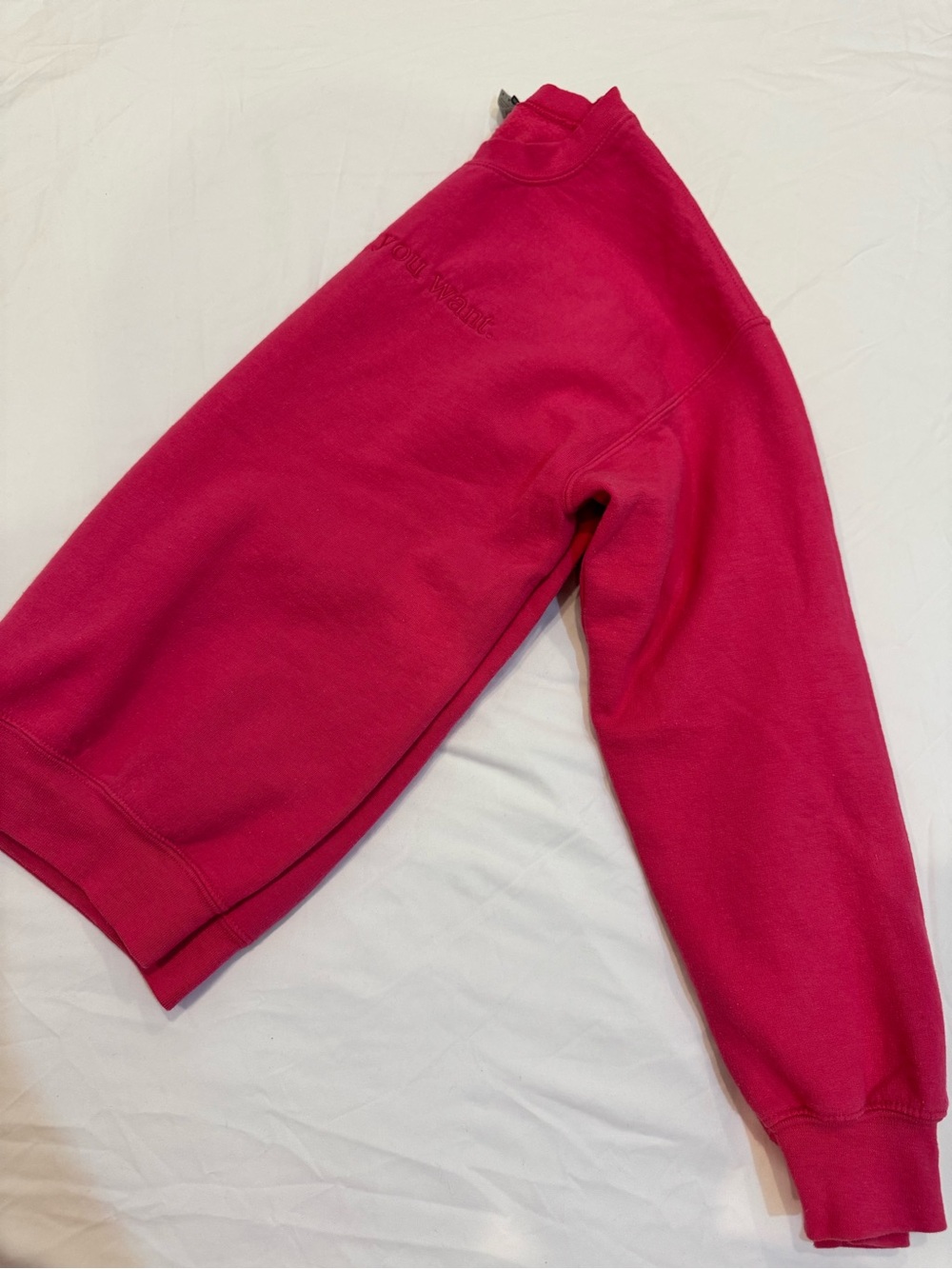 Bright Pink Embroidered Crewneck Sweater - Picture 2 of 3
